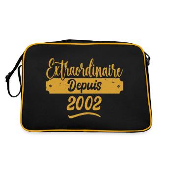 Extraordinaire Depuis 2002 | Cadeau Anniversaire - Sac Retro - noir/or - Dos