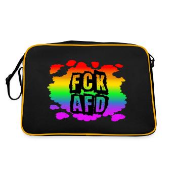 Stop AfD against right, democracy, diversity, left - Retro Bag - black/gold - Back