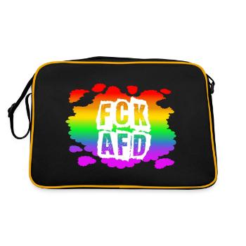 Stop AfD against right, democracy, diversity, left - Retro Bag - black/gold - Back