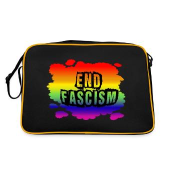 Stop AfD against right, democracy, diversity, left - Retro Bag - black/gold - Back