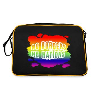 Stop AfD contre la droite, la démocratie, la diversité, la gauche - Sac Retro - noir/or - Dos