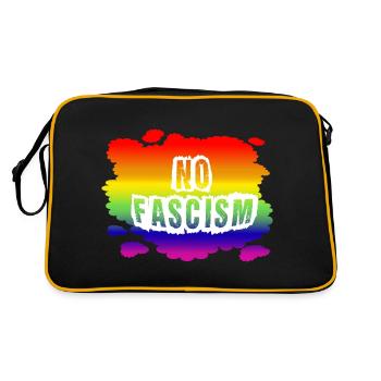 Stop AfD against right, democracy, diversity, left - Retro Bag - black/gold - Back