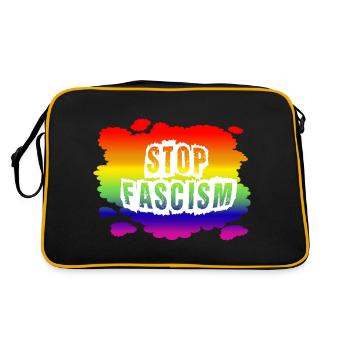 Stop AfD against right, democracy, diversity, left - Retro Bag - black/gold - Back