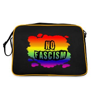 Stop AfD contre la droite, la démocratie, la diversité, la gauche - Sac Retro - noir/or - Dos