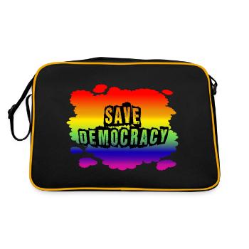 Stop AfD against right, democracy, diversity, left - Retro Bag - black/gold - Back