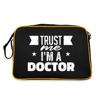Vertrau mir, ich bin ein Arzt | Doktor Geschenk - Retro Tasche - Schwarz/Gold - Hinten
