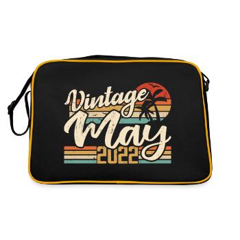 Geburtstag Jahrgang Mai 2022 Geboren im Mai 2022 - Retro Tasche - Schwarz/Gold - Hinten