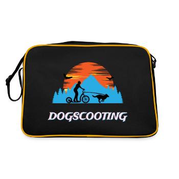 Dogscooting Bikejöring Zughundesport Design - Retro Tasche - Schwarz/Gold - Hinten