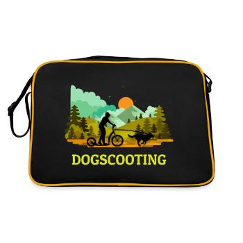 Dogscooting Bikejöring Zughundesport Design - Retro Tasche - Schwarz/Gold - Hinten