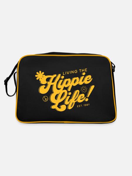 Hippie Life - Retro Tasche - Schwarz/Gold