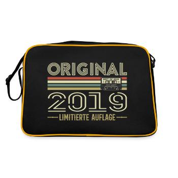 Original 2019 Jahrgang Retro Geburtstag Vintage - Retro Tasche - Schwarz/Gold - Hinten