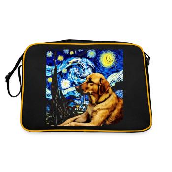Berger allemand Chien drôle Œuvre d'art populaire - Sac Retro - noir/or - Dos