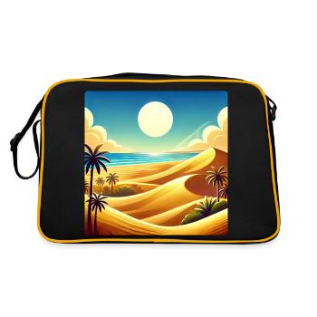 désert mer plage dunes de sable Gran Canaria - Sac Retro - noir/or - Dos