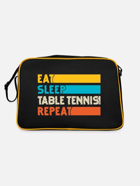 Eat Sleep Tennis de table Répéter Joueur de tennis de table - Sac Retro - noir/or - Dos