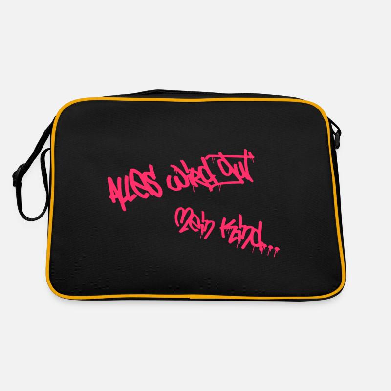 Alles wird gut mein Kind. Die Zukunft ist Pink Retro Tasche
