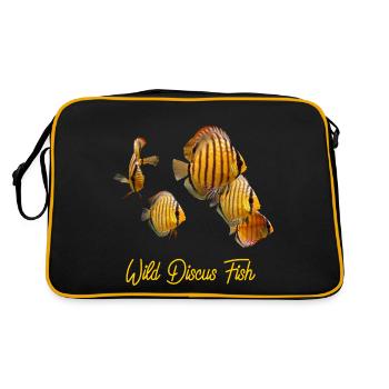 WILD DISCUS FISH - Natural Wild Discus Fish Images - Retro Bag - black/gold - Back