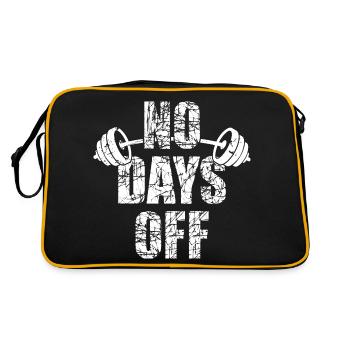 Pas de jours de congé Bodybuilder disant Barbell - Sac Retro - noir/or - Dos