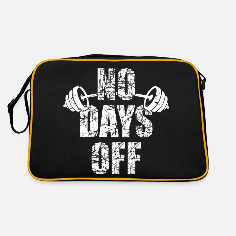 Pas de jours de congé Bodybuilder disant Barbell Sac Retro