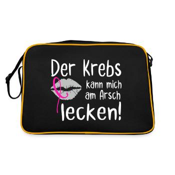 Der Krebs kann mich am Arsch lecken - Retro Tasche - Schwarz/Gold - Hinten