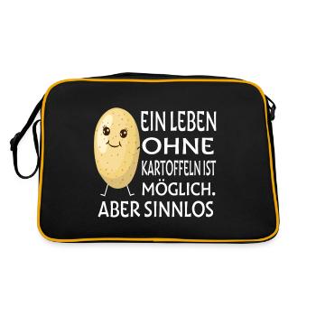 Kartoffel - Retro Tasche - Schwarz/Gold - Hinten