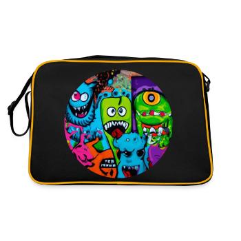 Monstre graffiti - Sac Retro - noir/or - Dos