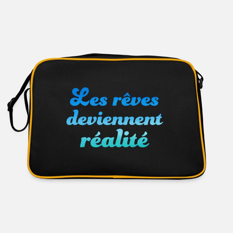 Les rêves deviennent réalité - Sac Retro - noir/or