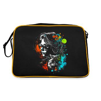 Catlady chat femme dans un style rétro cool - Sac Retro - noir/or - Dos