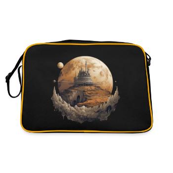 Futuristic life on planets - Retro Bag - black/gold - Back