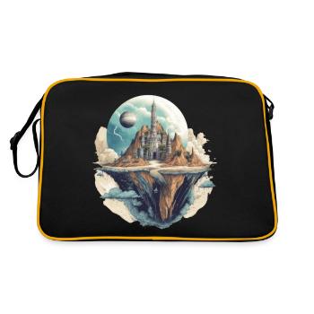Futuristic life on planets - Retro Bag - black/gold - Back