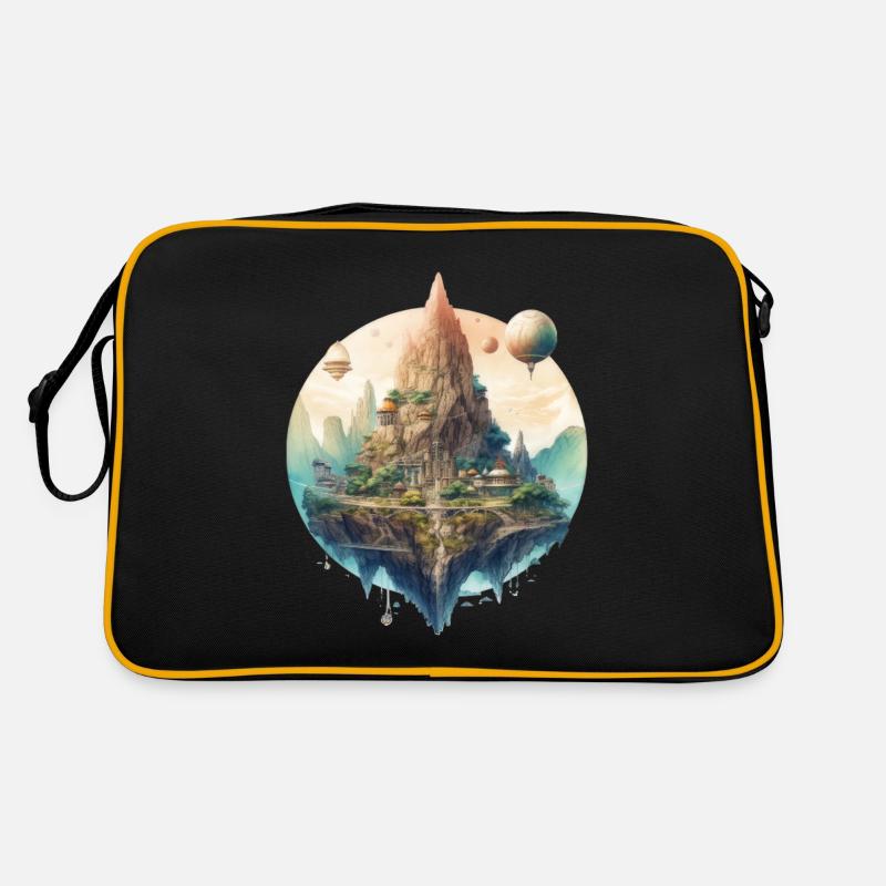 Futuristic life on planets Retro Bag