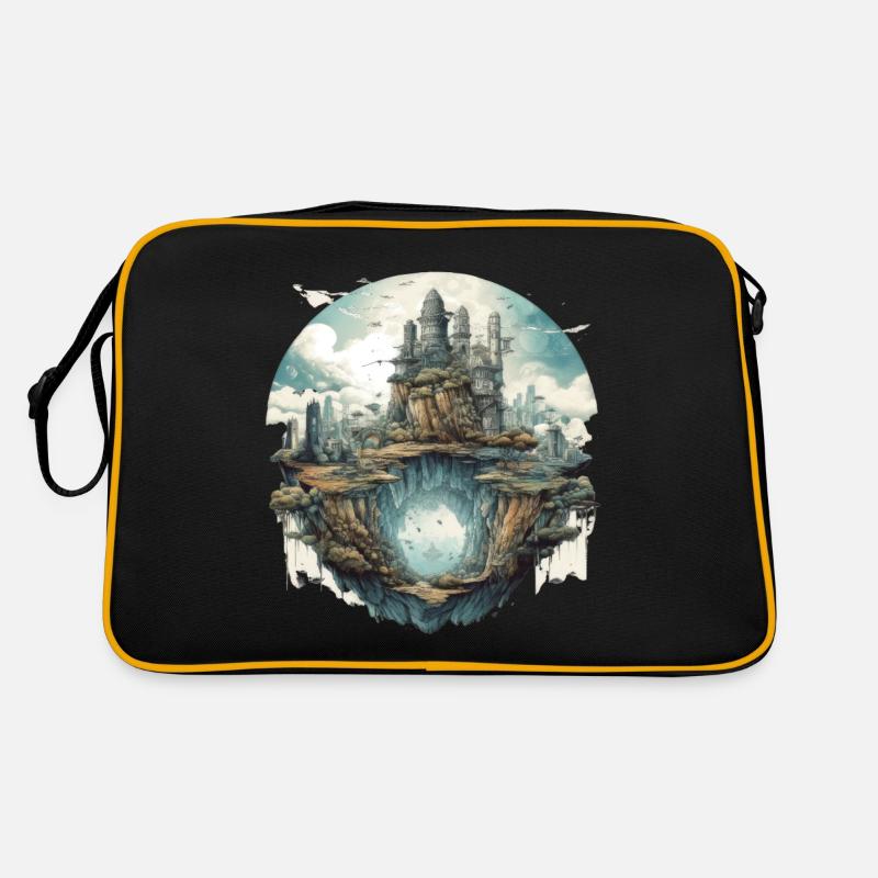 Futuristic life on planets Retro Bag