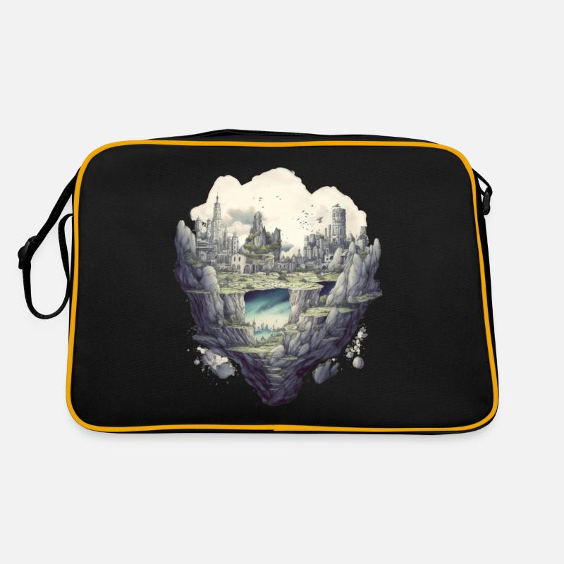 Futuristic life on planets Retro Bag