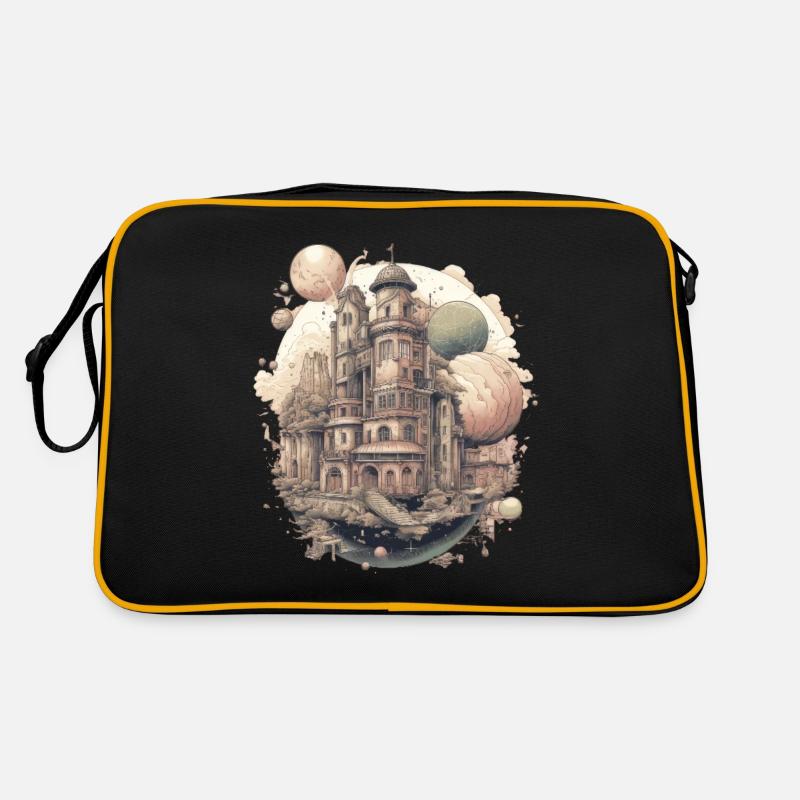 Futuristisch Leben auf Planeten Retro Tasche