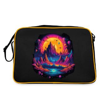 Futuristic life on planets - Retro Bag - black/gold - Back