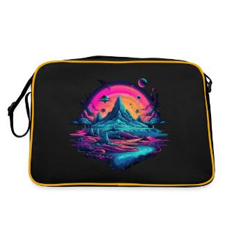 Futuristic life on planets - Retro Bag - black/gold - Back