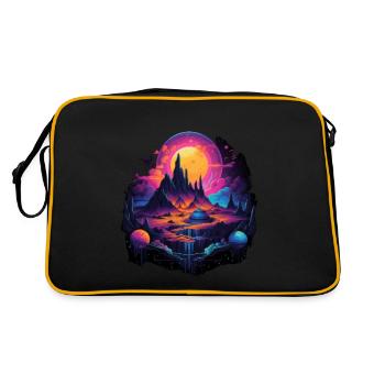 Futuristic life on planets - Retro Bag - black/gold - Back
