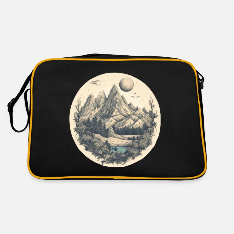 Nature Aventure Randonnée Camping Design - Sac Retro - noir/or