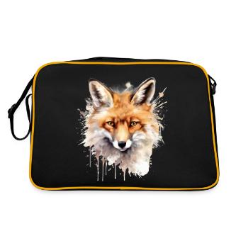 Fox Wild Animal Chemise de sommeil Aquarelle - Sac Retro - noir/or - Dos
