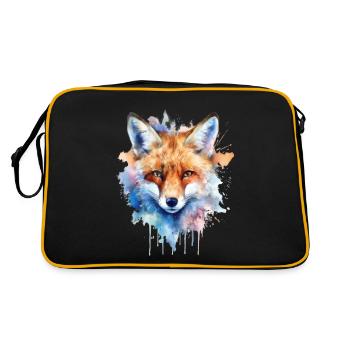 Fox Wild Animal Chemise de sommeil Aquarelle - Sac Retro - noir/or - Dos