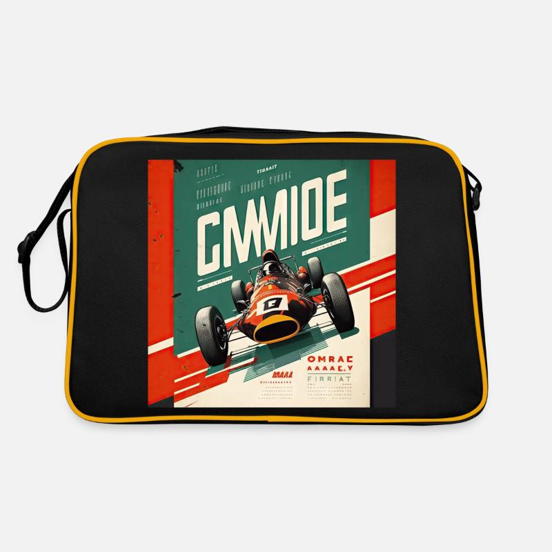 Retro Auto Poster Vintage Auto old School - Retro Tasche - Schwarz/Gold