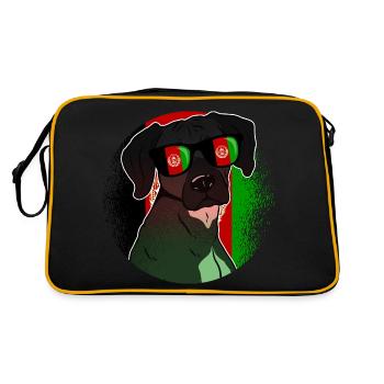 Afghanistan - Retro Tasche - Schwarz/Gold - Hinten
