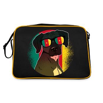 Kamerun - Retro Tasche - Schwarz/Gold - Hinten