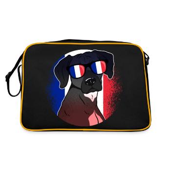Frankreich - Retro Tasche - Schwarz/Gold - Hinten