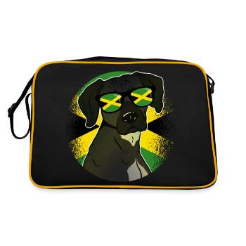 Jamaika - Retro Tasche - Schwarz/Gold - Hinten