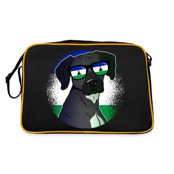 Lesotho - Retro Tasche - Schwarz/Gold - Hinten
