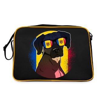 Moldawien - Retro Tasche - Schwarz/Gold - Hinten