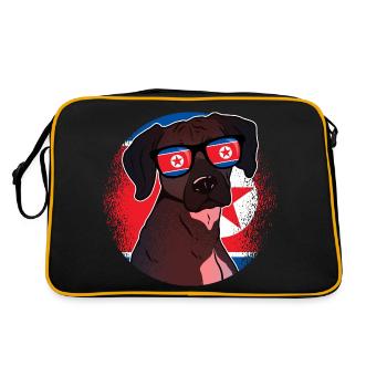 Corée du Nord - Sac Retro - noir/or - Dos