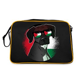 Palästina - Retro Tasche - Schwarz/Gold - Hinten