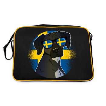 Suède - Sac Retro - noir/or - Dos