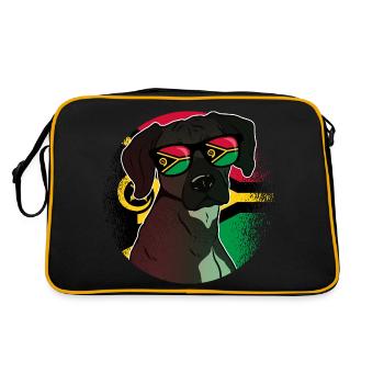 Vanuatu - Retro Tasche - Schwarz/Gold - Hinten